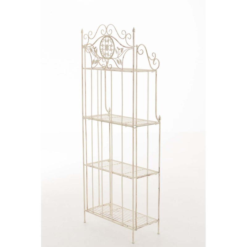 Estantería de Hierro Plegable Flora Crema antiguo