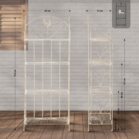 Rayonnage Mia crème antique