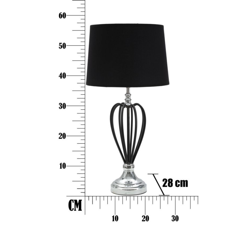 GLAM Lampe de Table Darky Argent – Chic et Lumière Glam Ø28x56 cm