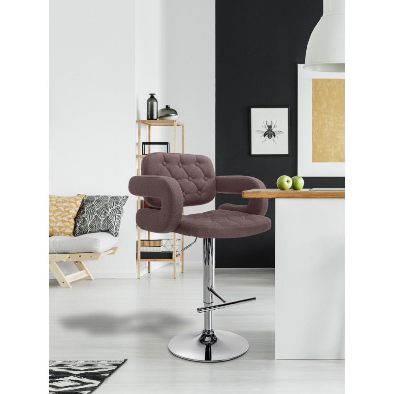 Tabouret de bar Dublin FABRIC C brun