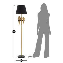 GLAM Lampadaire Perroquets – Élégance Animalière et Glamour Ø37x164,5 cm