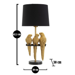 GLAM Lampe de Table Perroquets – Design Animaux Chic Ø30x62,5 cm