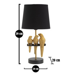 GLAM Lampe de Chevet Perroquets – Élégance et Style Contemporain Ø20x39 cm