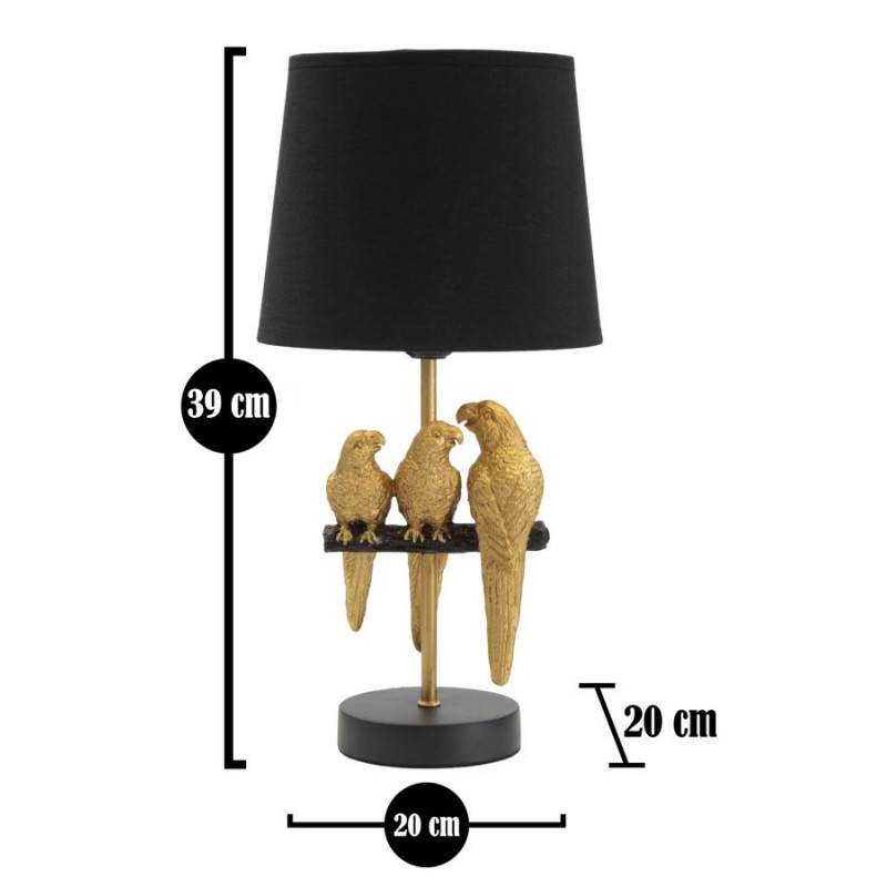 GLAM Lampe de Chevet Perroquets – Élégance et Style Contemporain Ø20x39 cm