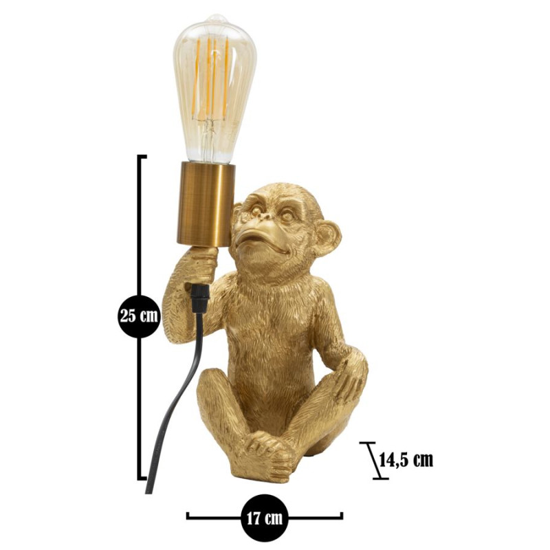 Lampe de table GLAM Monkey – Design Animalier Glam 17x14,5x25 cm