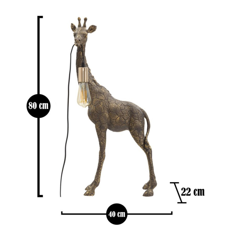 GLAM Lampe de Table Girafe – Élégance Animalière et Glamour 40x22x80 cm