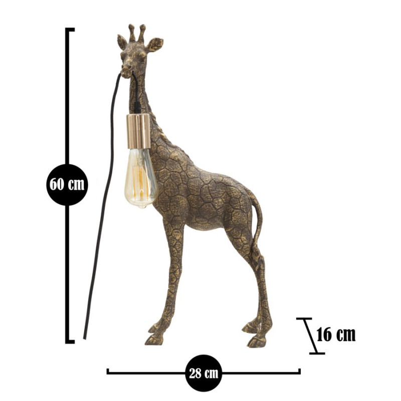 GLAM Lampe de Table Girafe – Chic et Style Glam 28x16x60 cm