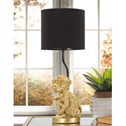 GLAM Lampe de Table Sit Monkey – Design Animalier et Style Glam Ø20x51,5 cm
