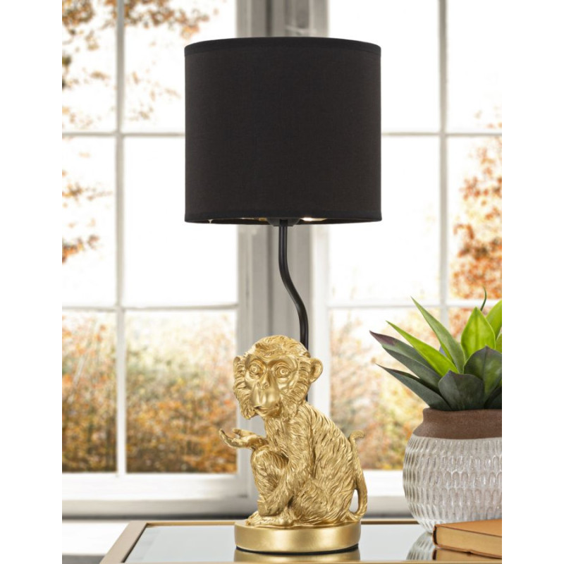 GLAM Lampe de Table Sit Monkey – Design Animalier et Style Glam Ø20x51,5 cm