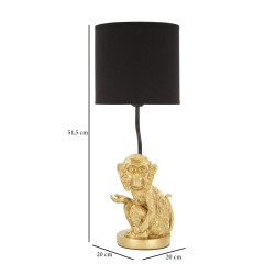 GLAM Lampe de Table Sit Monkey – Design Animalier et Style Glam Ø20x51,5 cm