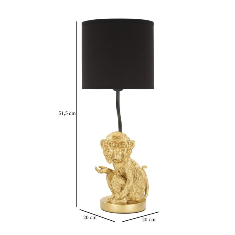 GLAM Lampe de Table Sit Monkey – Design Animalier et Style Glam Ø20x51,5 cm