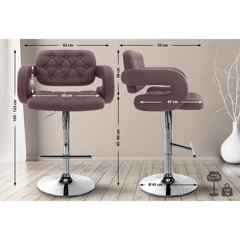 Tabouret de bar Dublin FABRIC C brun