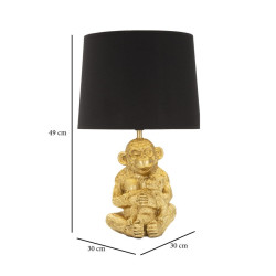 GLAM Lampe de Table Monkey Mum – Chic et Élégance Animalière Ø30x49 cm