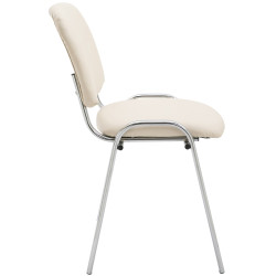 Chaise visiteur Ken C en cuir artificiel | crème