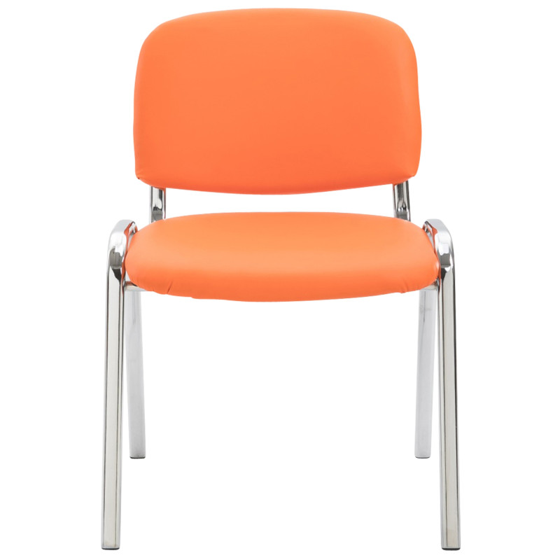 Chaise visiteur Ken C en cuir artificiel | orange