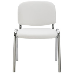 Chaise visiteur Ken C en cuir artificiel | blanc