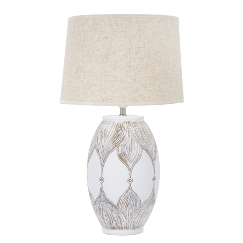 BOHO CHICH Lampe de Table Polyrésine Ovale Atène – Chic Bohème et Lumière Élégante Ø38x67 cm