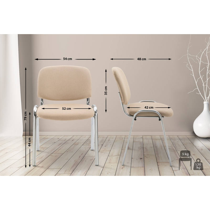 Chaise visiteur en tissu Ken C | crème