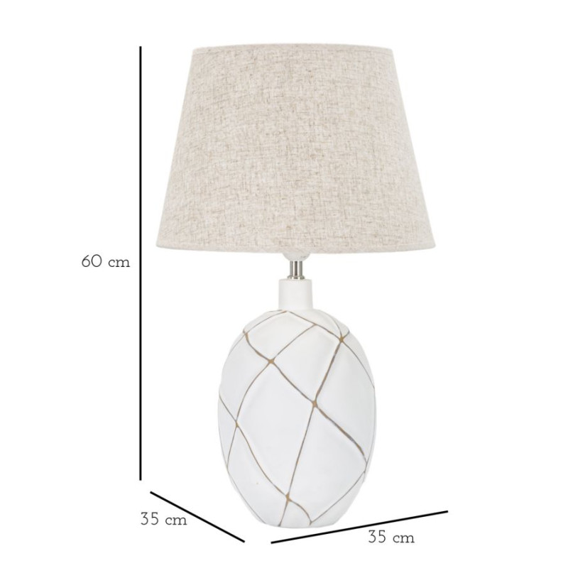 BOHO CHICH Lampe de Table Lignes Polyrésine – Élégance Bohème Ø35x60 cm