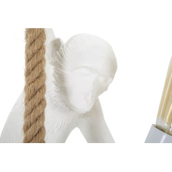 GLAM Meuble Singe Blanc – Chic Animalier et Design Glam Ø27x32x60 cm