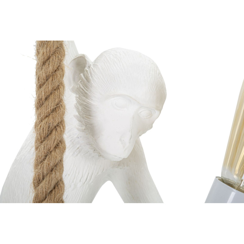 GLAM Meuble Singe Blanc – Chic Animalier et Design Glam Ø27x32x60 cm