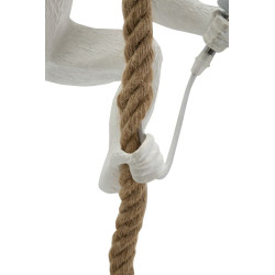 GLAM Meuble Singe Blanc – Chic Animalier et Design Glam Ø27x32x60 cm