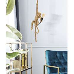 GLAM Plafonnier Singe Or – Glamour et Luxe Animalier Ø27x32x60 cm