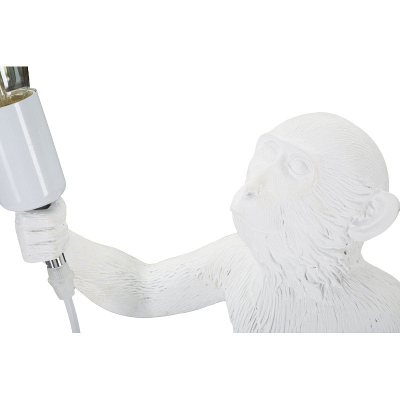 GLAM Lampe de Table Singe Blanc – Élégance Animalière Ø26x34x55 cm