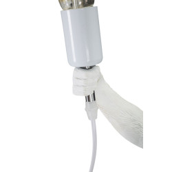 GLAM Lampe de Table Singe Blanc – Élégance Animalière Ø26x34x55 cm