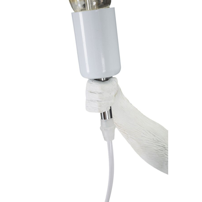 GLAM Lampe de Table Singe Blanc – Élégance Animalière Ø26x34x55 cm
