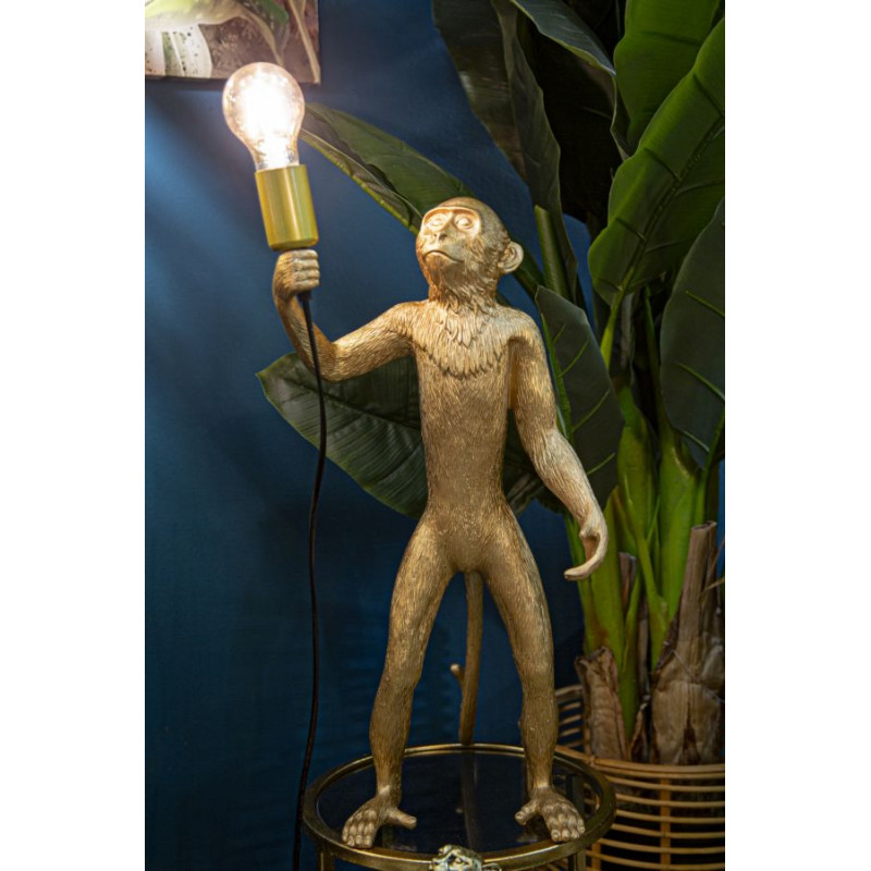 GLAM Lampe de Table Monkey Or – Style Contemporain et Glam Ø26x34x55 cm
