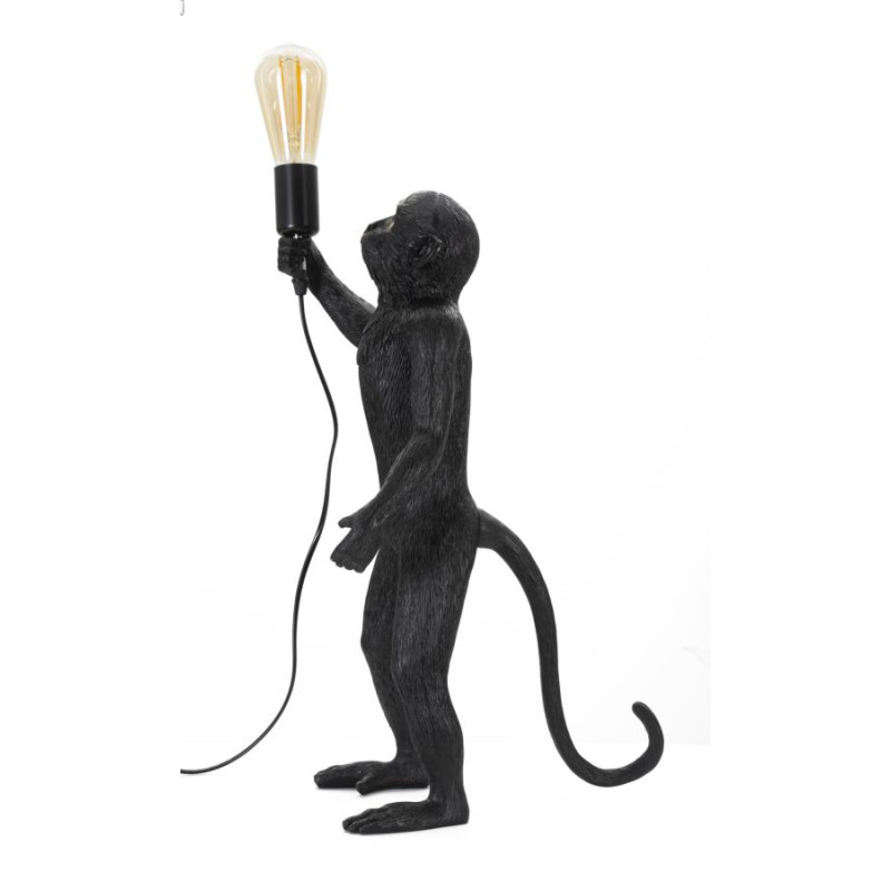 GLAM Lampe de Table Monkey Noir – Design Élégant et Ambiance Chic Ø26x34x55 cm