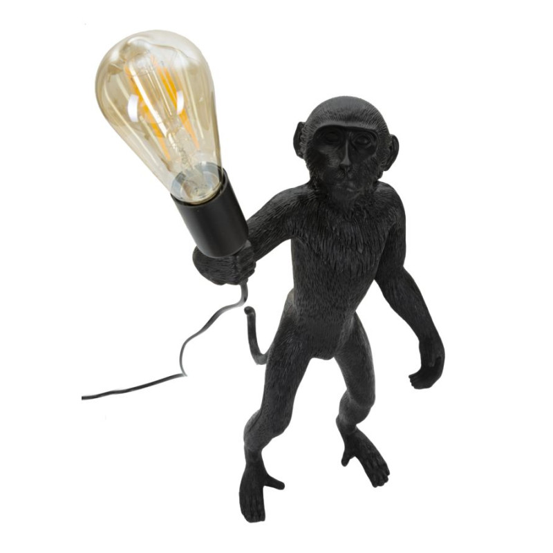 GLAM Lampe de Table Monkey Noir – Design Élégant et Ambiance Chic Ø26x34x55 cm