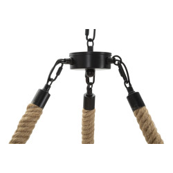 Plafonnier Cercle de Corde – Éclairage Bohème et Naturel Ø 64x90 cm