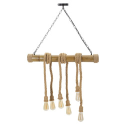 Plafonnier Bambou/Corde – Style Naturel et Élégant 80x15x120 cm