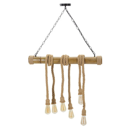 Plafonnier Bambou/Corde – Style Naturel et Élégant 80x15x120 cm