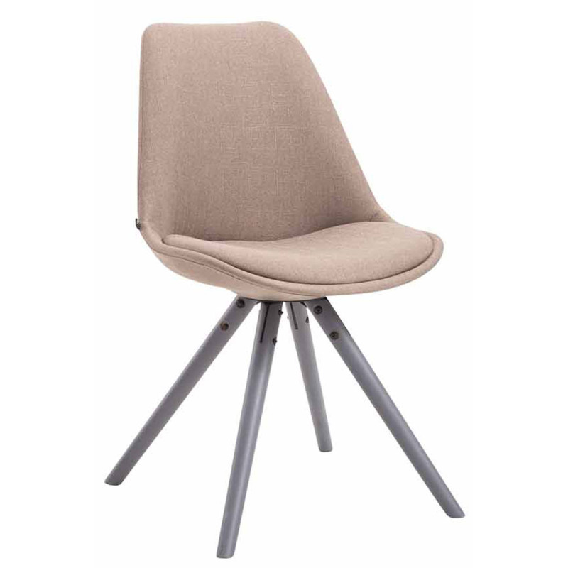 Chaise visiteur Toulouse tissu ronde gris | taupe