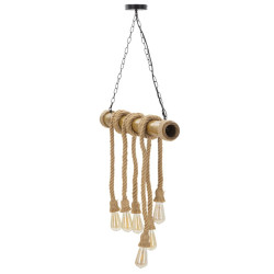 Plafonnier Bambou/Corde – Style Naturel et Élégant 80x15x120 cm