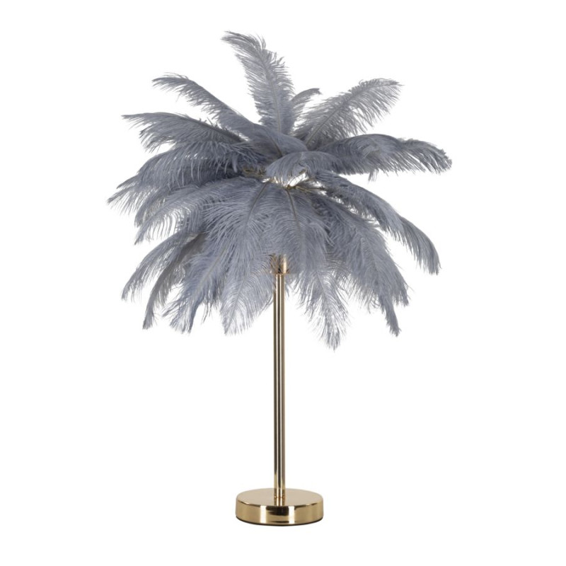 Lampe de Table Palm Gris – Glamour et Naturel Ø 55x60 cm
