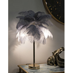 Lampe de Table Palm Gris – Glamour et Naturel Ø 55x60 cm