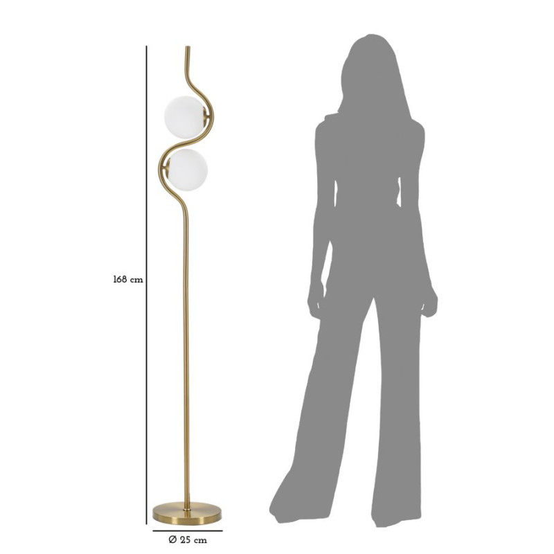 Lampadaire Glamy S 2 Luci – Style Glam Ø 25x168 cm