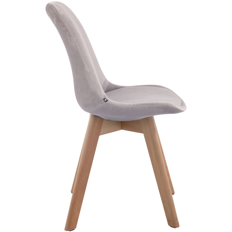 Chaise visiteur Borneo V2 velours nature | gris