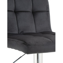 Sgabello da bar Peru in velluto cromato nero