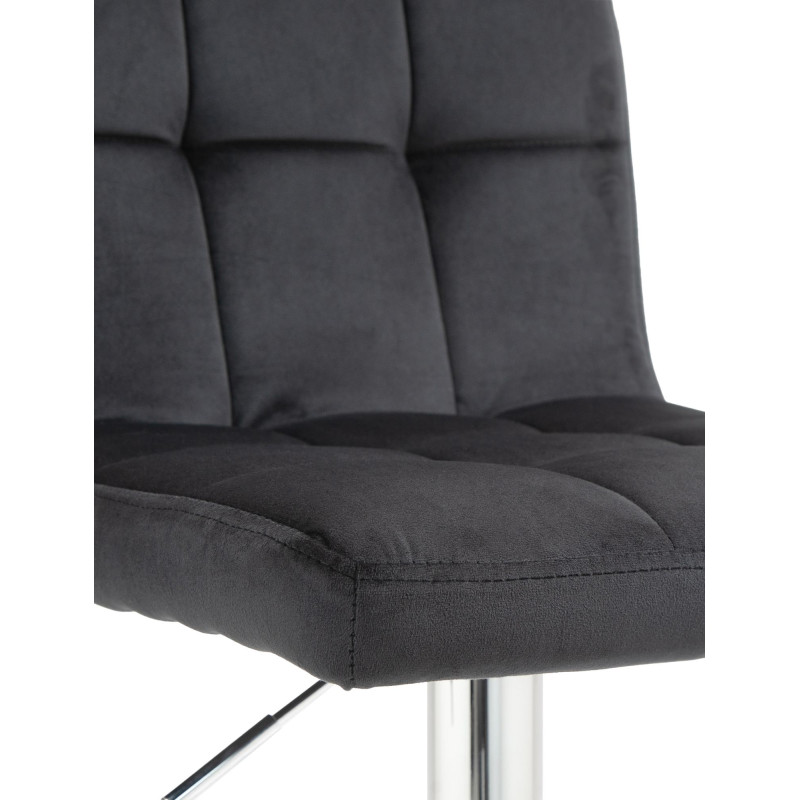 Tabouret de bar Pérou velours chrome noir