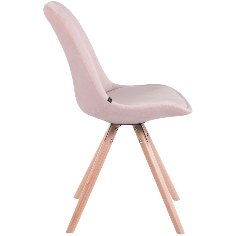 Chaise visiteur Toulouse velours ronde nature | rose