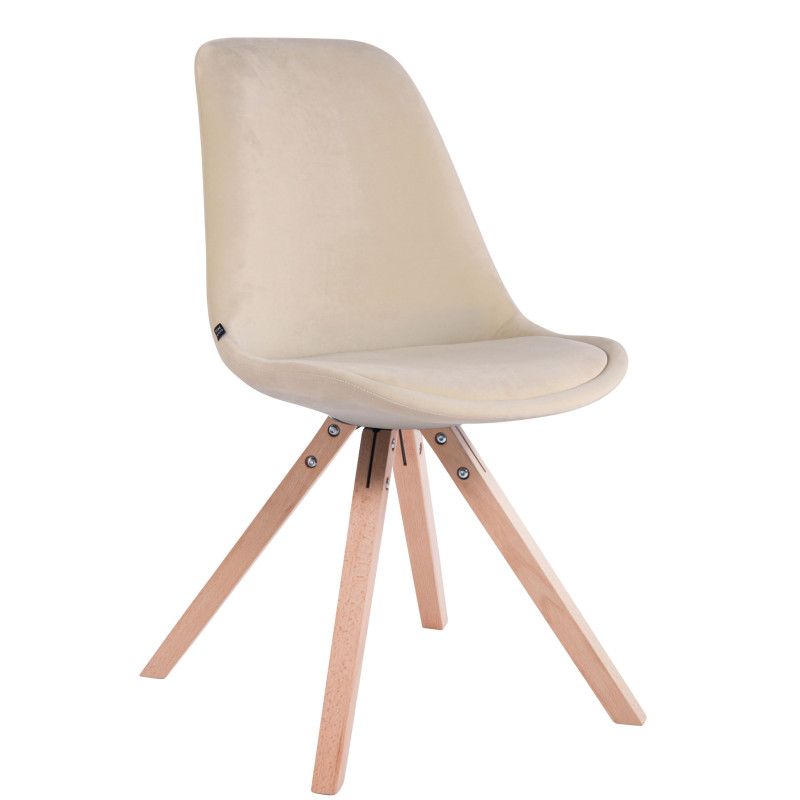 Chaise visiteur Toulouse Velvet Square natura | crème
