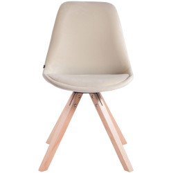 Chaise visiteur Toulouse Velvet Square natura | crème
