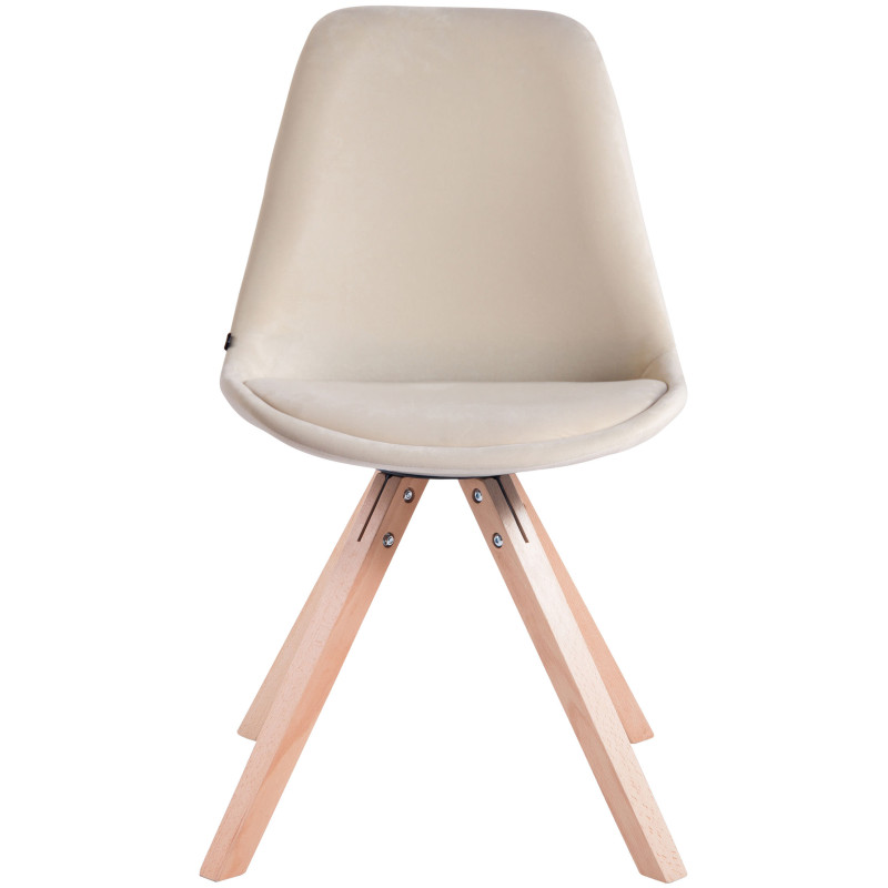 Chaise visiteur Toulouse Velvet Square natura | crème