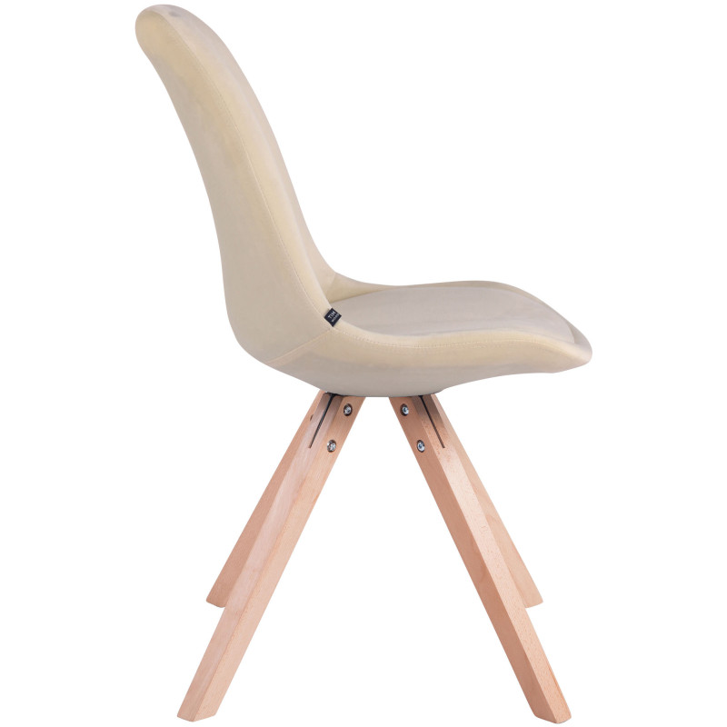 Chaise visiteur Toulouse Velvet Square natura | crème