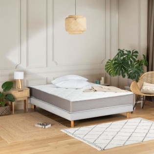 DEKO DREAM Matelas Magnifique - 140 x 190 cm - Ressorts ensachés et mémoire de forme - 5 zones de confort - 22 cm - Ferme